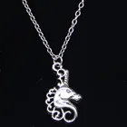 20 шт., новинка, модное ожерелье, 26x15 мм, голова лошади, серебряные подвески, короткие, длинные, для женщин, мужчин, ожерелье, подарок, ювелирное изделие, колье