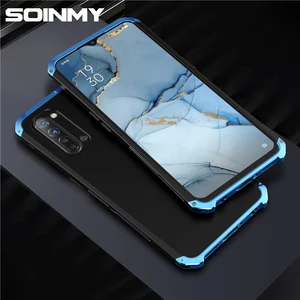 luxury armor metal phone case for oppo reno 3 4 pro shockproof metal pc cover coque for oppo reno 4 se protection mobile fundas free global shipping