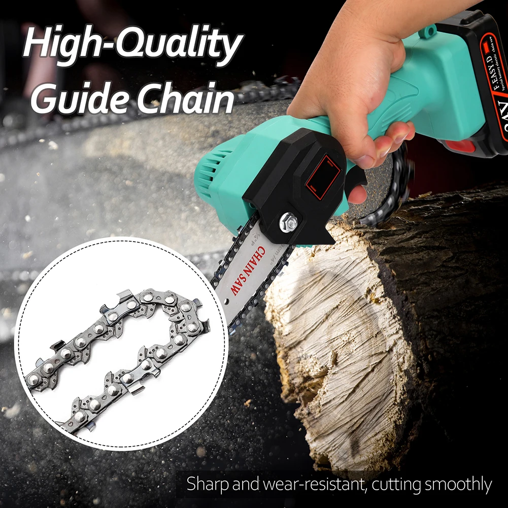 

4inch Chain Saw Chain For Mini Cordless Chainsaw Electric Cutter One-Hand Fruit Tree Pruning And Logging Garden Maintenance Tool