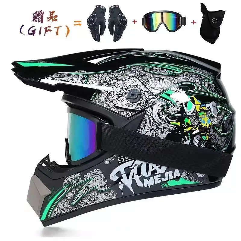

Motorcross Off-road Moto Casco Capacete De Motocicleta Motorcycle Full Face Helmet Casque 3 Free Gifts