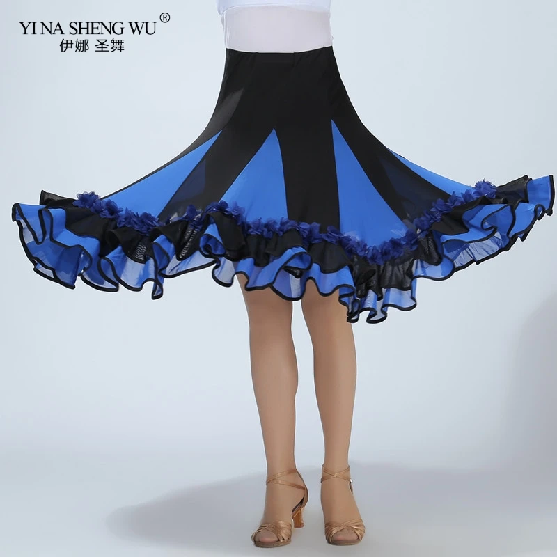 Женская Короткая юбка для Танцев Живота/латинских танцев большая сальсы Танго