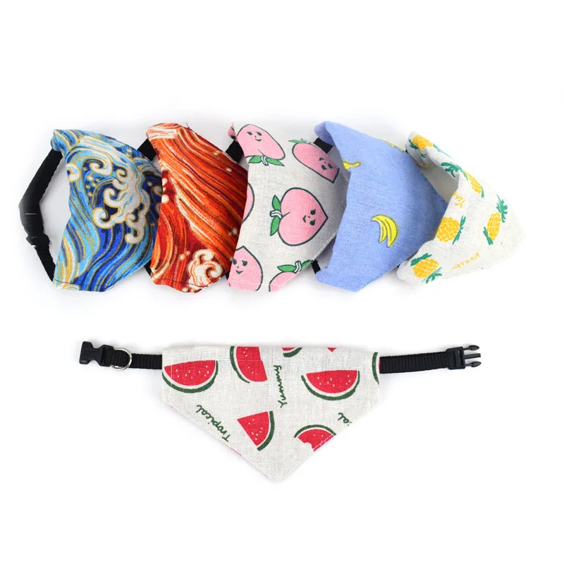 

Cute Pet Scarf Dog Accessories Dog Collar for Small Dog Watermelon Pineapple Banana Peach Pattern Puppy Collar Sphinx Cat Collar