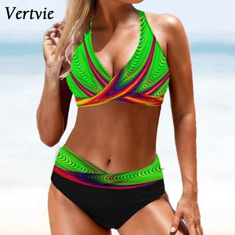 

Vertvie Plus Size Bikini Women 2021 Sexy Swimwear Push Up High Waist Bikini Set Brazilian Bathing Beachwear Swimming Suit