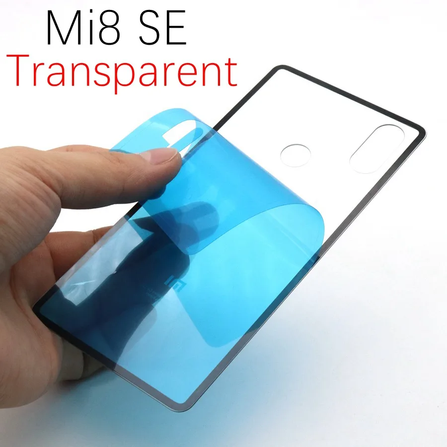 Mi 8SE Transparent Для Xiaomi Mi 8 крышка батареи Задняя стеклянная задняя дверь корпус чехол для Xiaomi Mi 8 SE крышка батареи 8SE 8 Lite Explorer Pro замена - Цвет: Mi 8SE Transparent