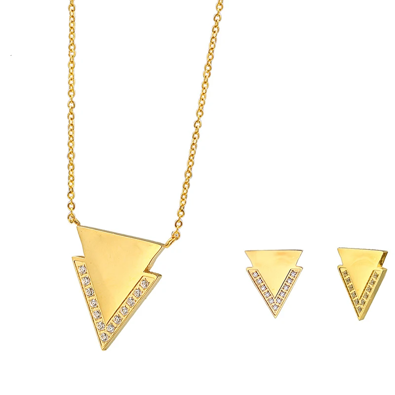 RIR новейший треугольный ювелирный набор для женщин геометрическое ожерелье и