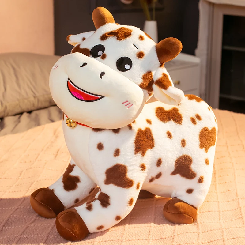 

25cm-50cm Lovely Milk Cow Plush Toys Stuffed Animal Dolls High Quality Pillow Plush Cattle for Holiday Birthday Gift Home Decor
