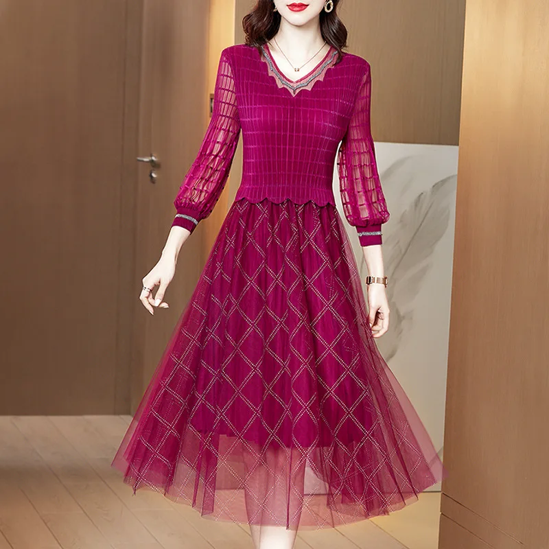 

2021 Spring Summer High-grade Womens A Line New Pleated Dress High Elastic Free Size