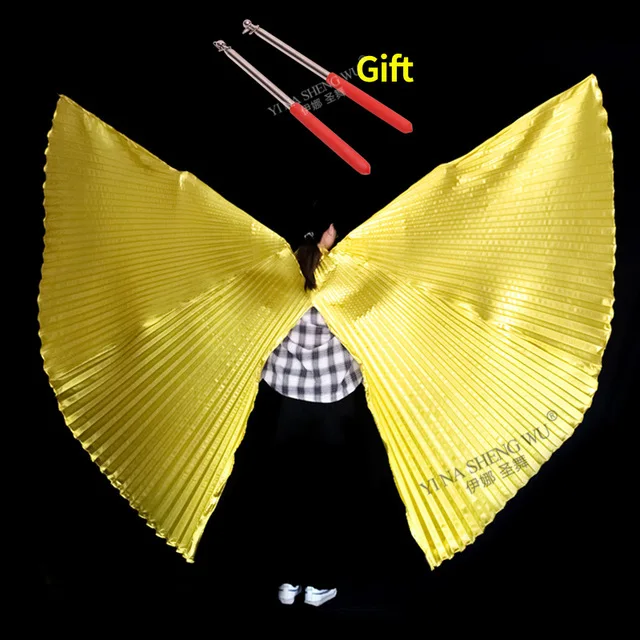 

Belly Dance Isis Wings Belly Dance Accessory Bollywood Oriental Egypt Egyptian Wings Costume With Sticks Adult Children Gold New