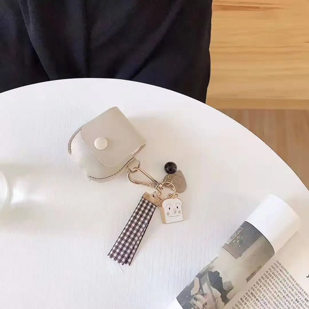 Симпатичные арахис мультфильм шаблон Кожаный Забавный карман для Apple AirPods 1 2 Bluetooth беспроводной чехол для наушников зарядная коробка шнур