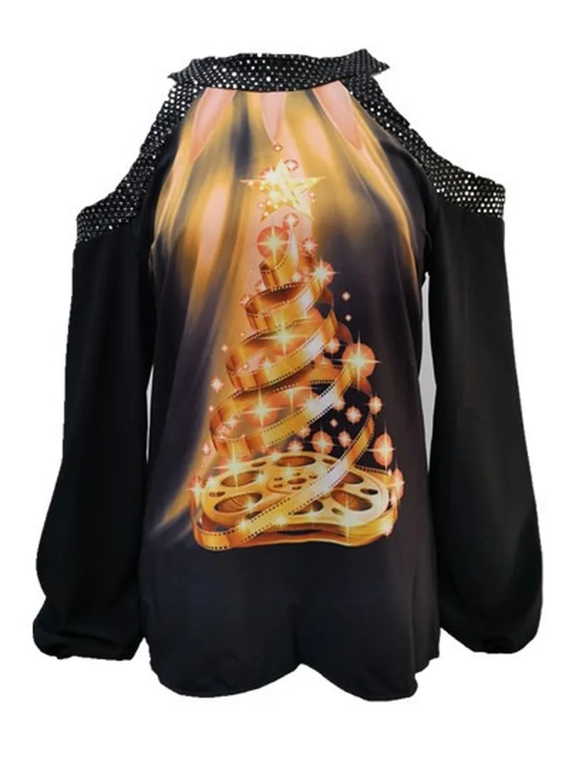 Весна-лето 2020 женская футболка модная с длинным рукавом и принтом в виде листьев