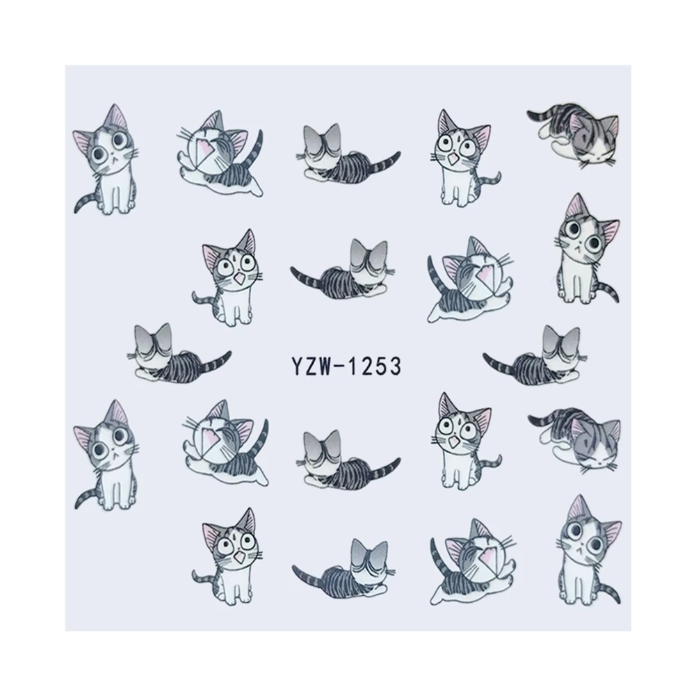 Новинка 1 лист с рисунком мыши гвоздь Стикеры s нейл арта переводятся помощью воды