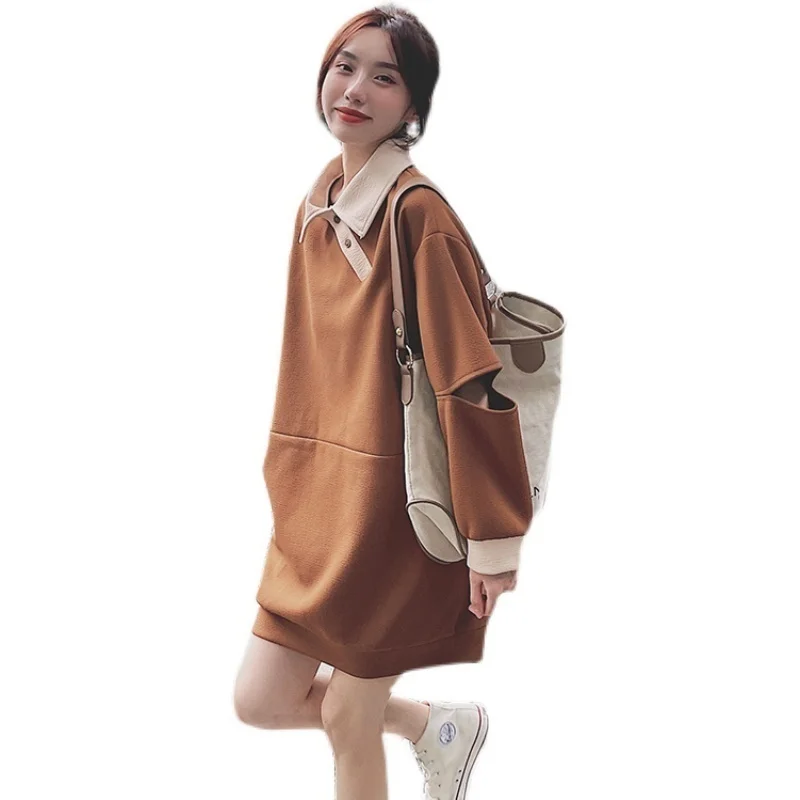 Свободный свитер средней длины подходящий к цвету Q | Женская одежда