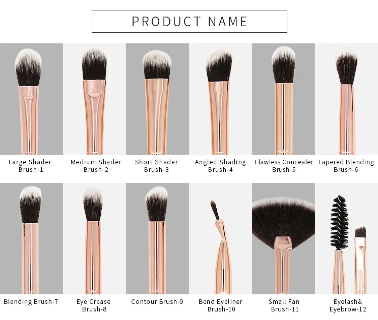 

2021 12pcs Makeup Brushes Sets Eyelashes EyeShadow Blending Eyeline Make up Brushes Professional Eyebrows Soft Hair Beauty tool
