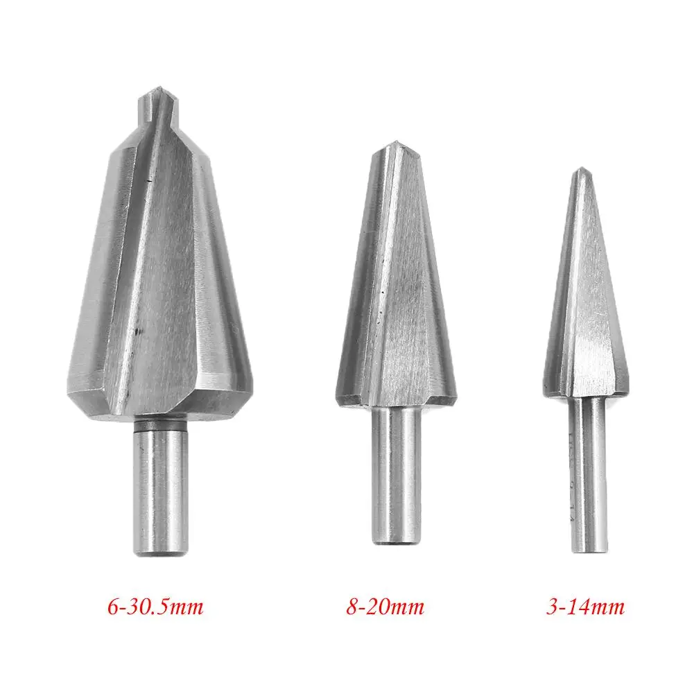 

3pcs Drill Bit Umbrella Hole Bit Shank Chamfer Cutter Drill Set Strong HSS Taper Toughness Metal Portable Cone Cutter