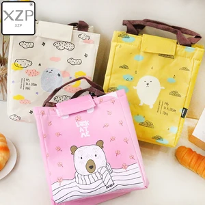 Сумка для ланча XZP, холщовая, с изображением героев мультфильмов, для женщин, детей, мужчин, студентов, портативная, изолированная, термо-охлаждающая, для еды, 8 видов стилей