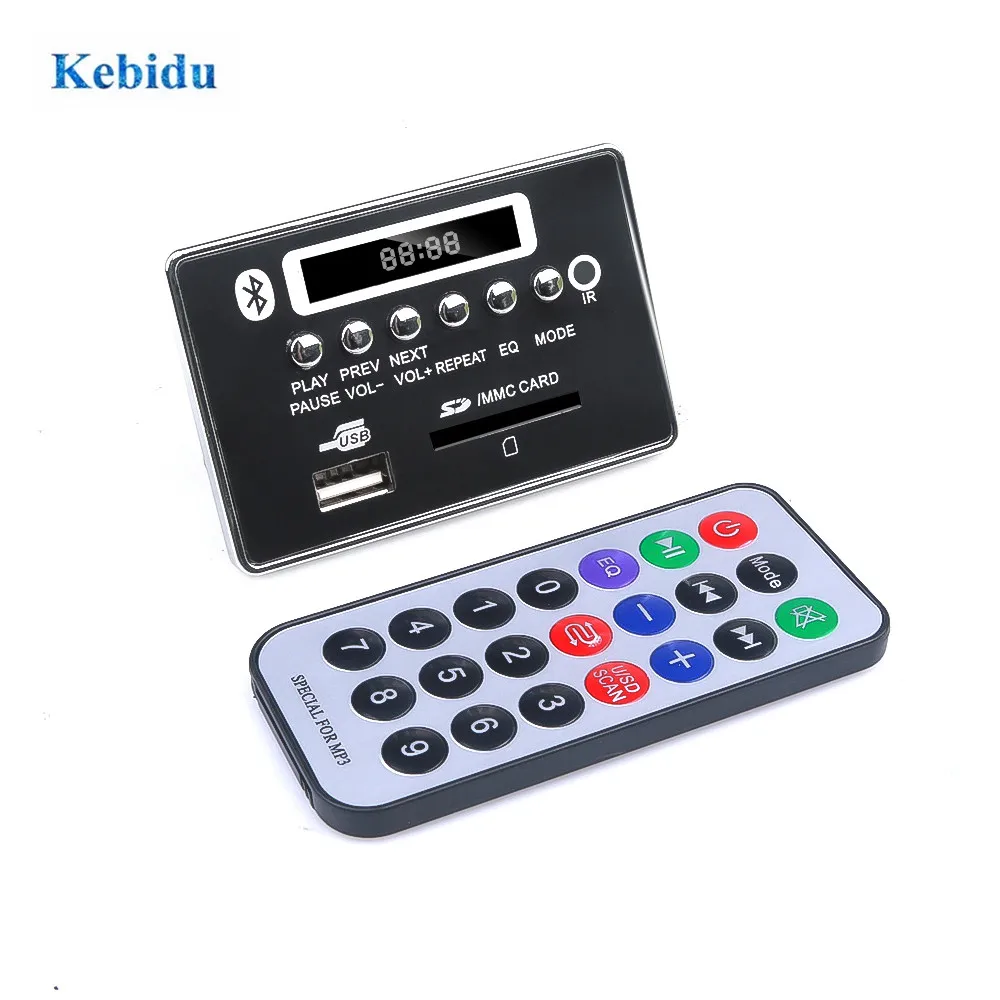 Модуль MP3 kebiduMP3 5 в 12 В декодер с громкой связью Bluetooth Автомобильный USB-плеер USB FM Aux