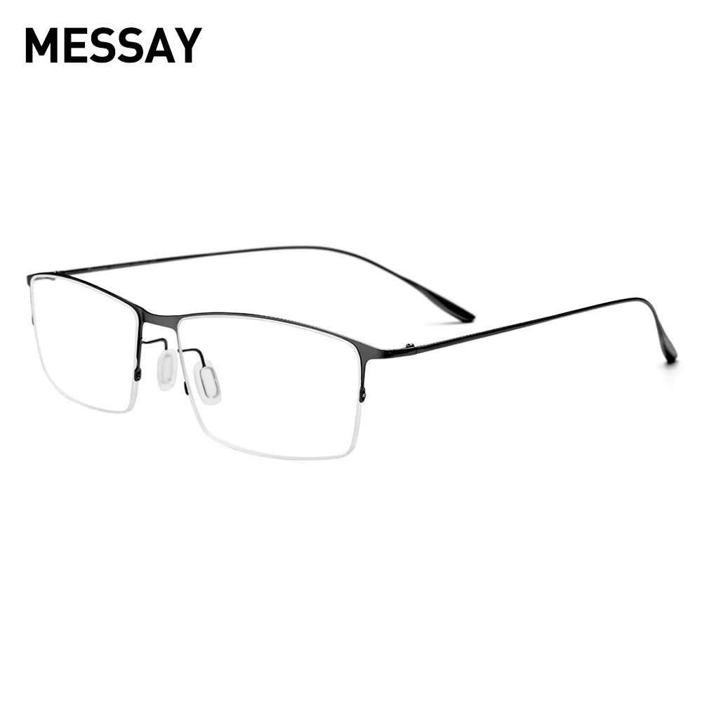 

Оправа для очков MESSAY из титанового сплава, оптические линзы по рецепту для мужчин, квадратные половинчатые очки, очки для близорукости, нови...