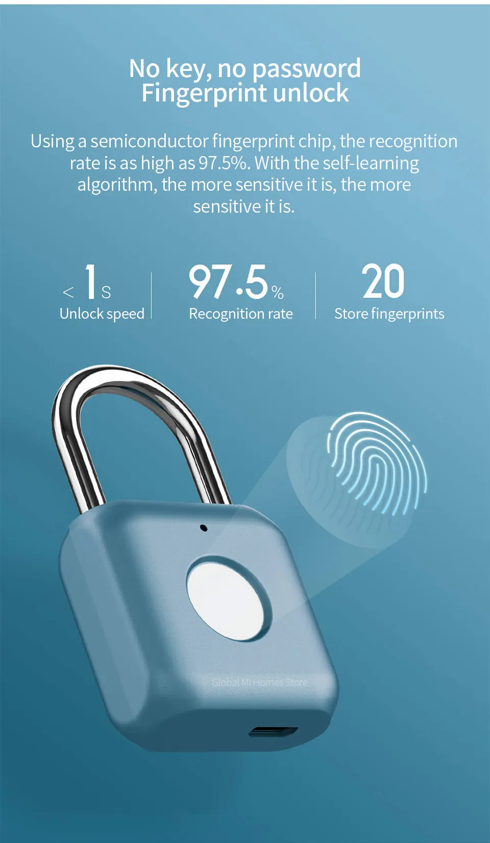 Xiaomi Mijia YD Умный Замок, работающий по отпечатку пальца Padlock Kitty Hardcore technology отпечаток пальца открытый умный дом путешествия офисный безопасный