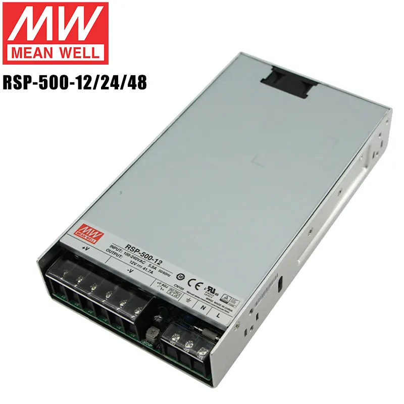 MEAN WELL RSP-500-24 12 Источник питания переменного тока в постоянный ток 4 в 5 в 12 В 15 в 24 в 48 в блок импульсного источника питания с функцией PFC