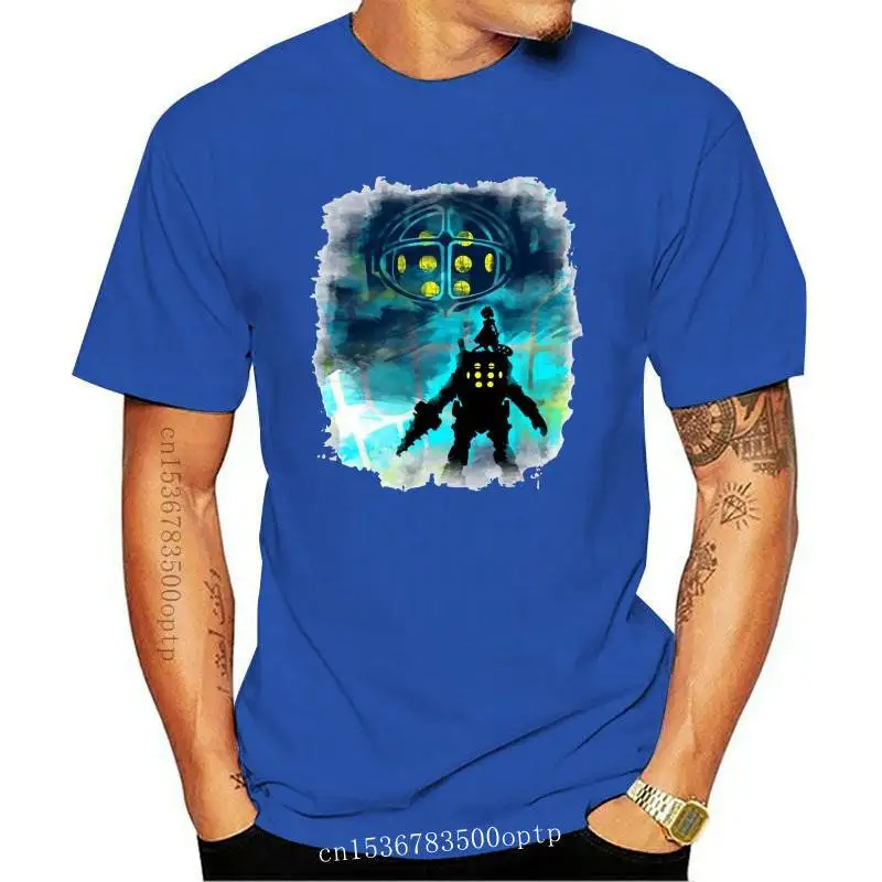 

New Men's T Shirt Bioshock Little Sister and Big Daddy Infinite Elizabeth Rapture Artsy Awesome Artwork Printed Tee