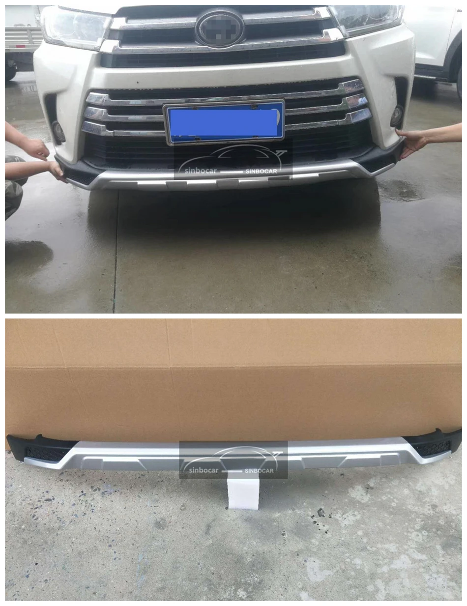 Автомобиль ABS пластик передний протектор Подоконник Накладка багажник защита Накладка для Toyota Highlander Бампер протектор