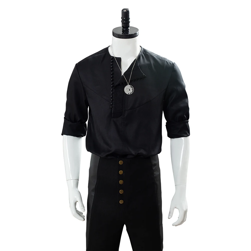 Ривии Геральт Косплэй костюм Топ Футболка и брюки Наряд полный комплект