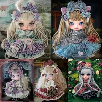 diamond painting kit girl doll series 5d diy partial special shape drill cartoon diamond embroidery cross stitch home decor gift