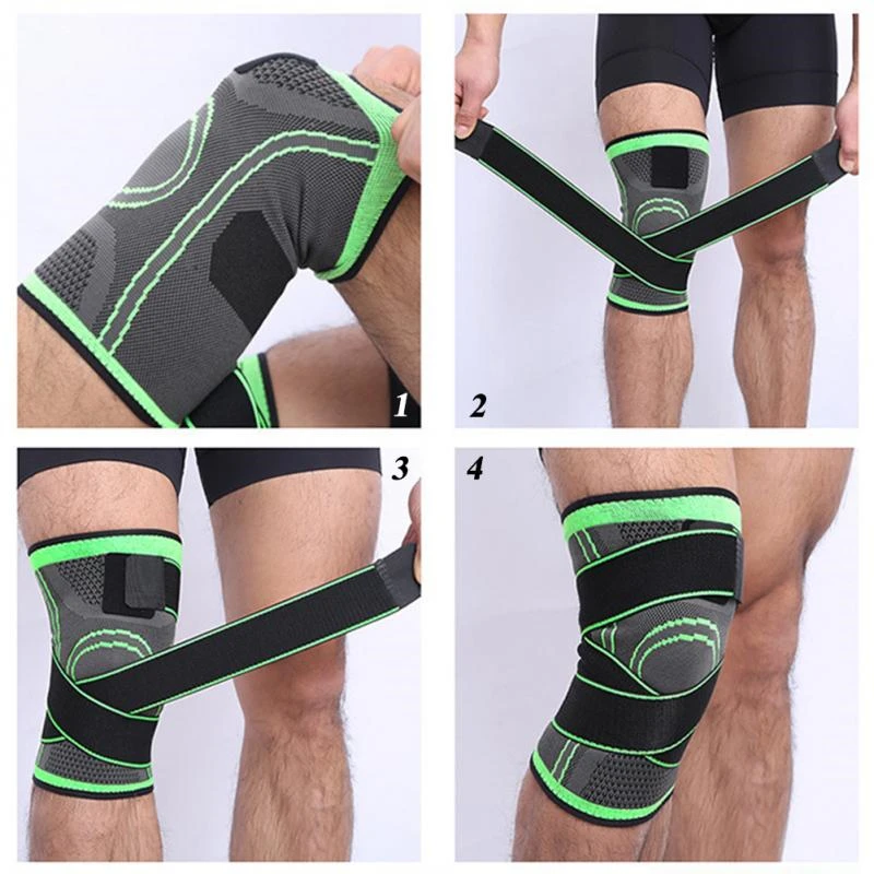 

1PC Sports Kneepad Men Pressurized Elastic Knee Pads Support Fitness Gear Basketball Volleyball Brace Protector