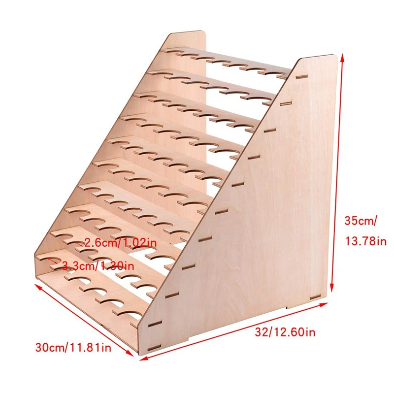 

65 Holes Paint Organizer Rack (1.3In + 1.02In Per Hole) Color Bottles Paints Stand Rack Storage Tool