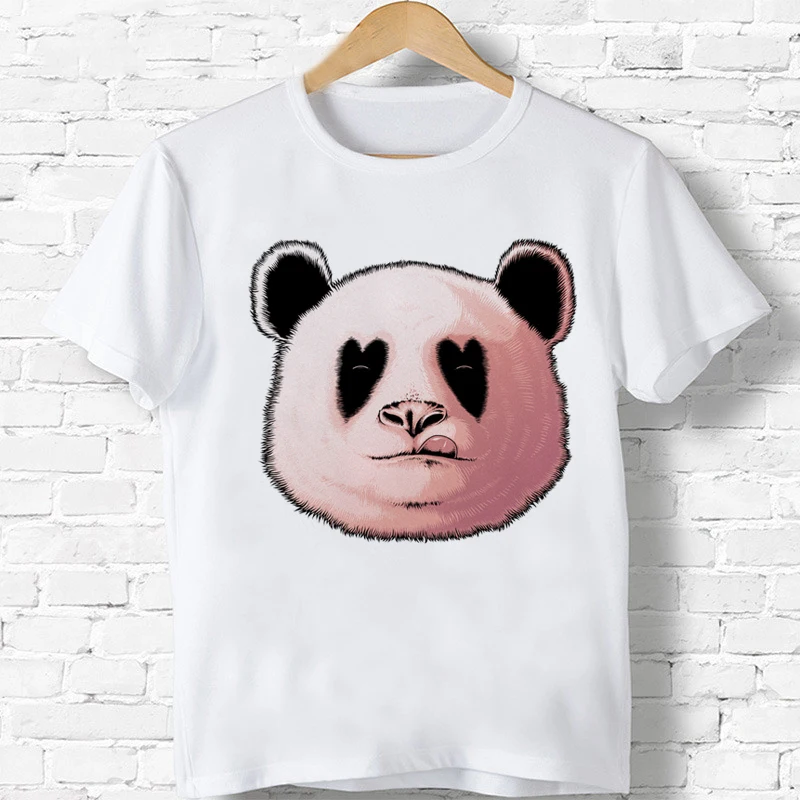 

Лидер продаж, топы с принтом панды для девочек, футболка футболки-новинки мальчиков и девочек, хлопковая белая футболки с коротким рукавом