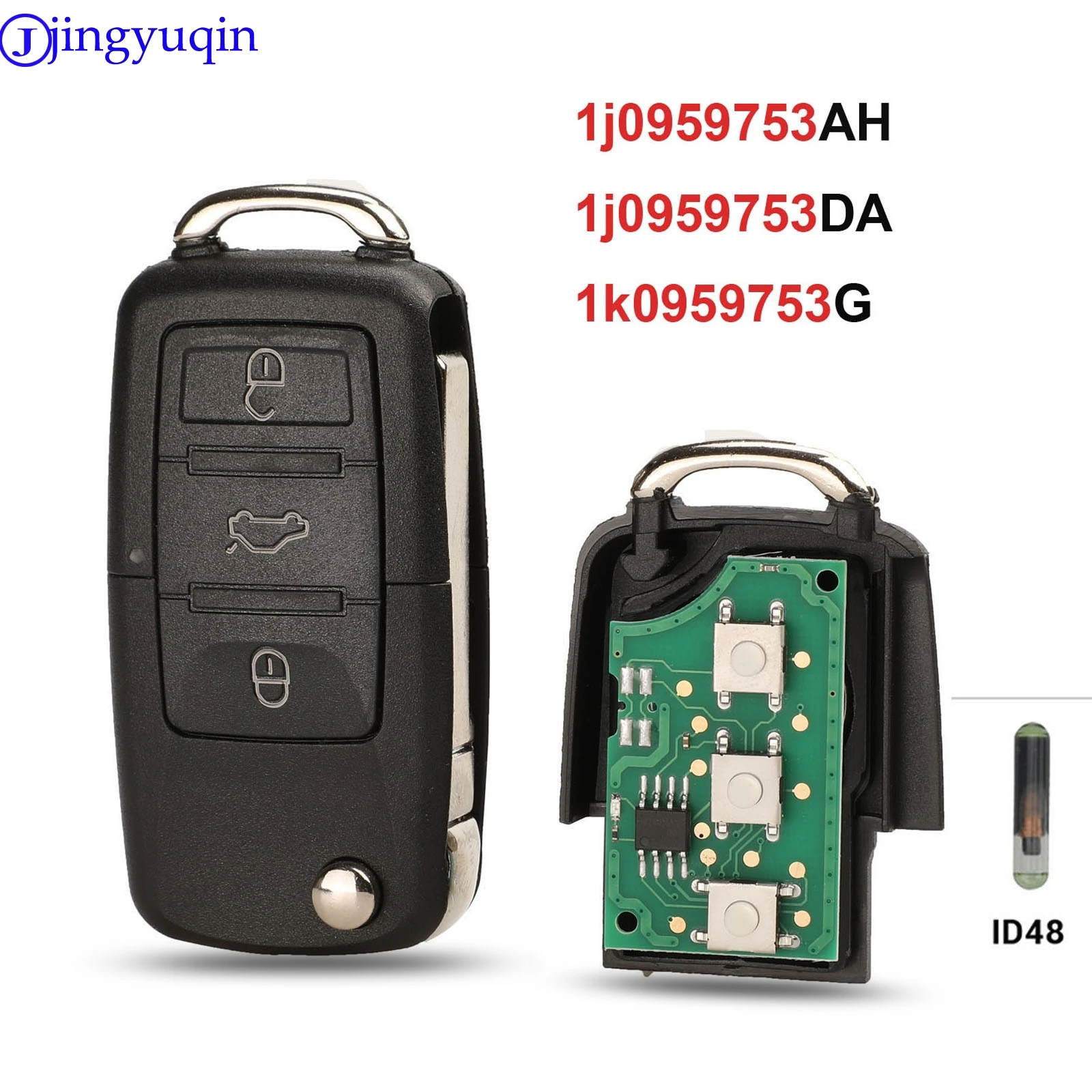 Флип чехол jingyuqin для VW Volkswagen Golf Passat Polo Jetta Touran Bora Sharan ASK 5FA009263 10 1K0959753G 433 МГц ID48|Ключ