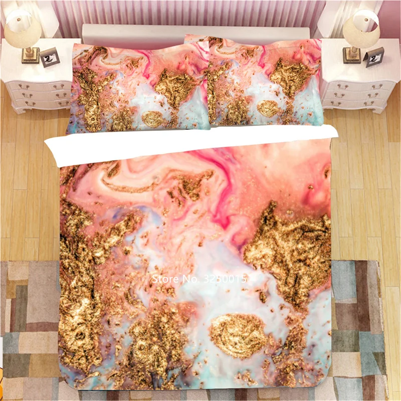 

Комплект постельного белья морской тематики с абстрактным мраморным 3d-цифровым принтом, мягкое покрывало для комнаты, двойная кровать, гол...