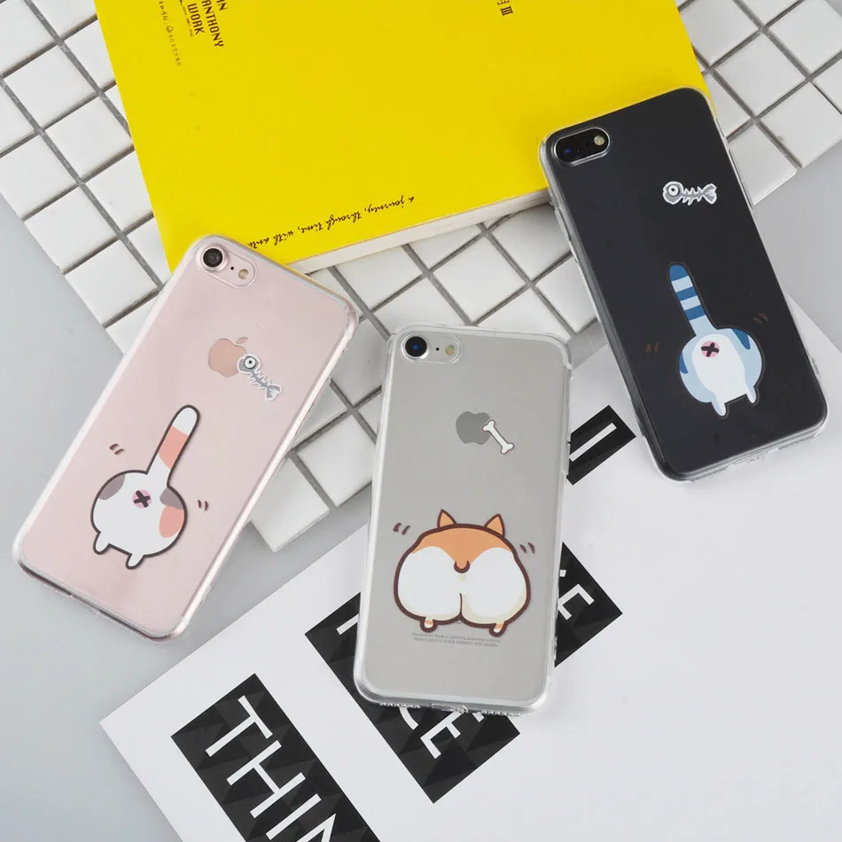 Прозрачный чехол для телефона iphone 11 pro XS Max 6 S 7 8 Plus 5S SE X XR Забавный милый из мягкого
