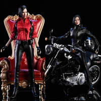 16 scale female ada motorcycle girl black leather jacket coat and pants red shirt set knight clothing for 12 inch action figure