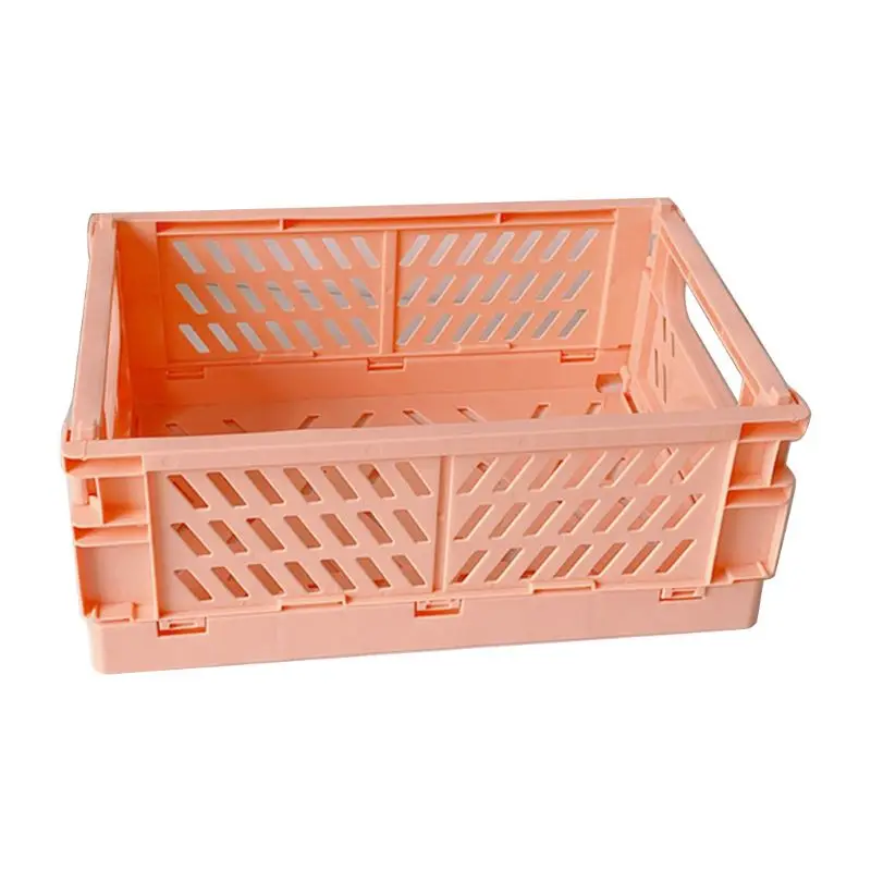 

Collapsible Crate Plastic Folding Storage Box Basket Utility Cosmetic Container Desktop Holder Home Use M5TE
