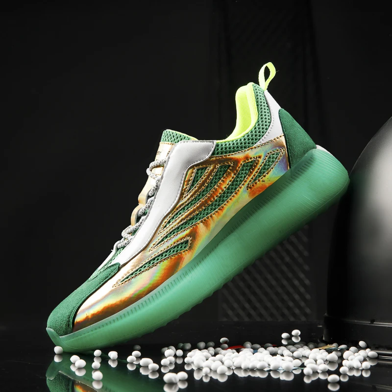 

Новые мужские трендовые цветные контрастные туфли с добавлением кокоса, дышащие спортивные и удобные, на толстой подошве, универсальные ни...