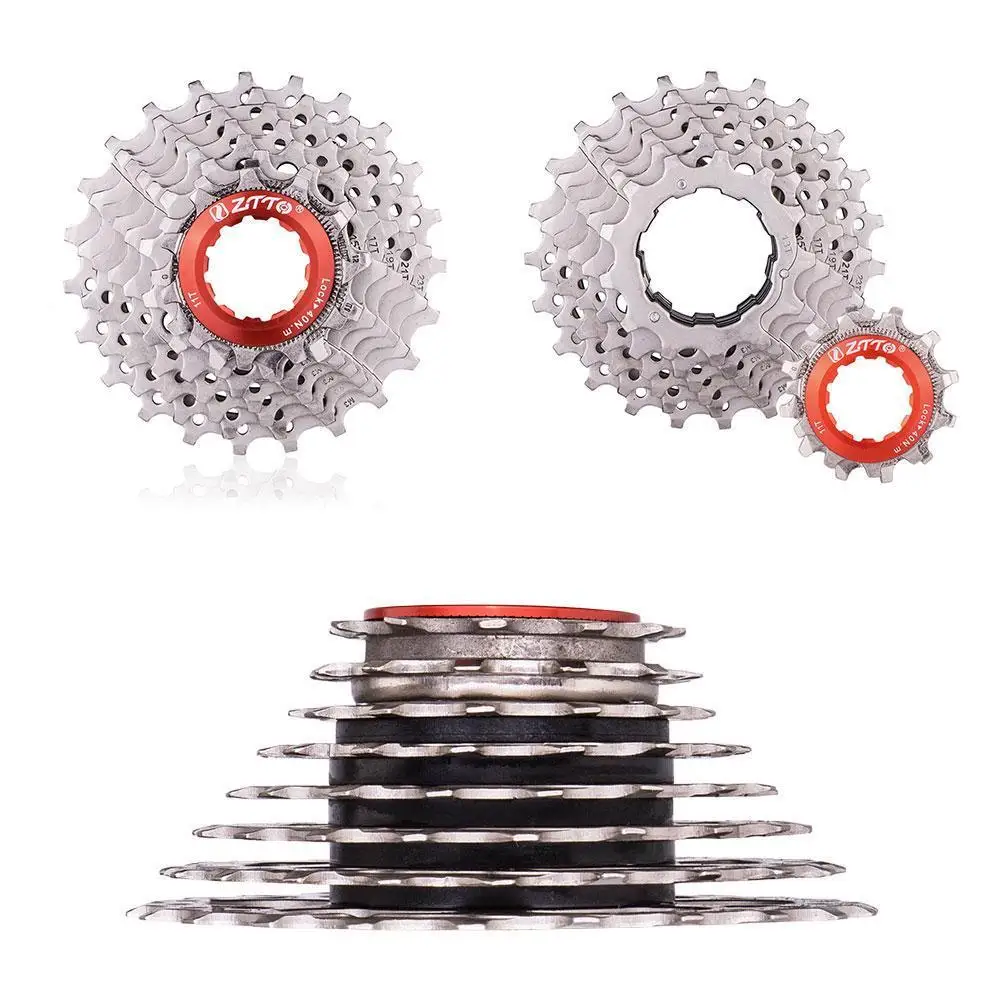 

ZTTO Road Bike Silver 8-speed 23T Flywheel Gear Cassette Tower Wheel Bicycle Spare Parts For Gear 11-12-13-15-17-19-21-23