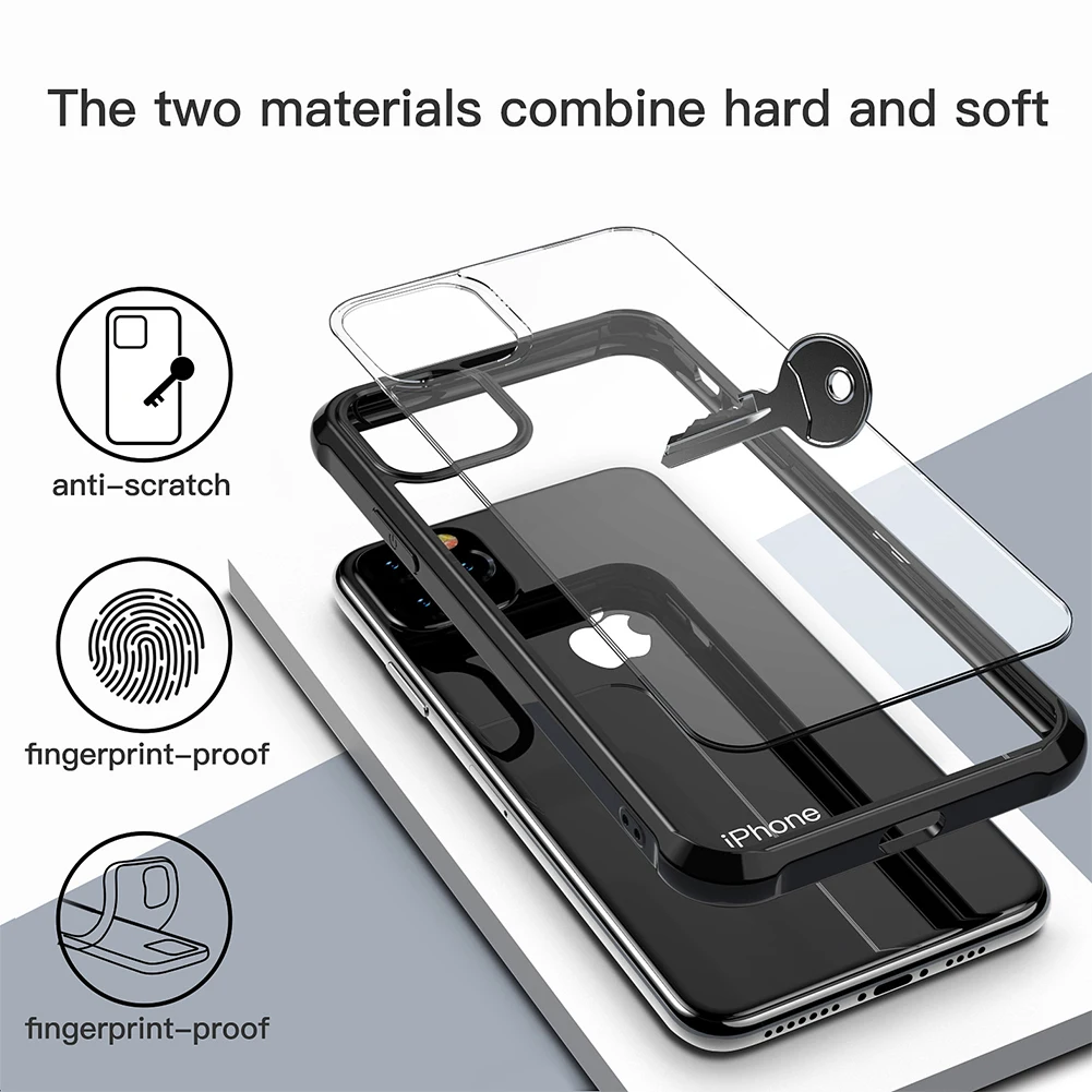 Прозрачный жесткий чехол для iPhone 11 5 8 6 1 2019 защита подушка безопасности