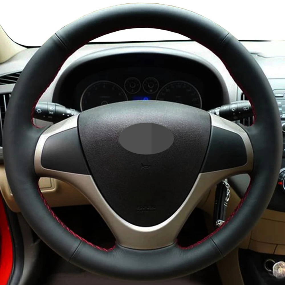

DIY Black Genuine Leather Car Accessories Steering Wheel Cover For Hyundai i30 2007 2008-2012 Elantra Touring 2010 2011 2012