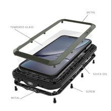 For Apple iPhone 12 11 Pro Max Case LOVE MEI Shock Dirt Proof Water Resistant Metal Armor Cover Phone Case For iPhone 11