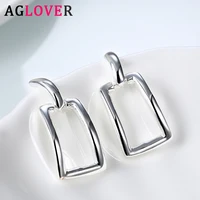 aglover 28mm 925 sterling silver square drop earrings for woman fashion earrings jewelry best gift for weddingbirthday