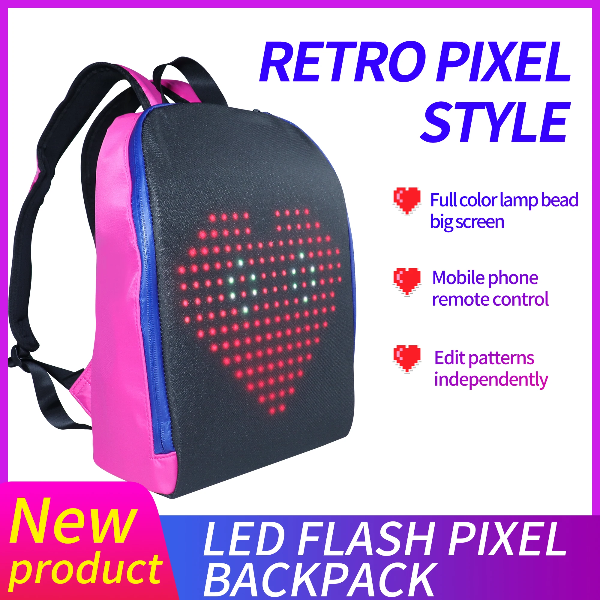 Светодиодный рюкзак Эдисона со светодиодный ным дисплеем умная версия с Wi Fi