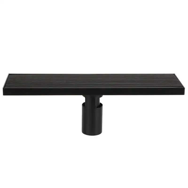 

Linear Shower Floor Drain With Removable Cover 304 Stainless Steel Matte Blac HG