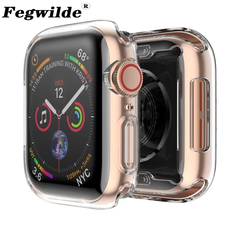 Soft cover case For Apple Watch band 44mm 40mm/42mm/38mm iwatch band Ultra-thin Clear cover apple watch series 6 5 4 3 44mm case watch case ultra thin plated watch case for apple 4 3 2 1 42mm 38mm soft transparent tpu cover for iwatch 5 44mm 40mmaccessories