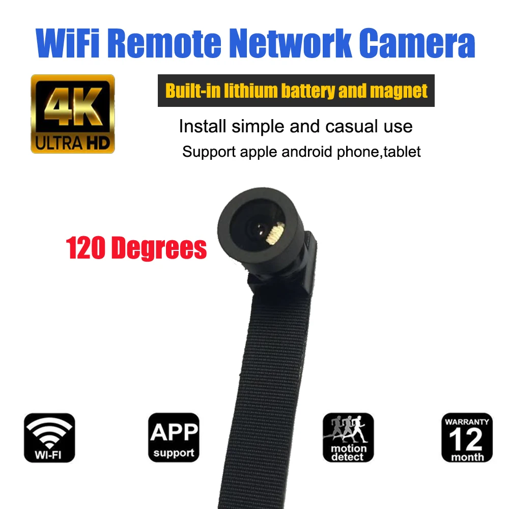 HD 4K широкоугольная Wi Fi мини камера Веб IP P2P Сделай Сам беспроводной модуль камеры