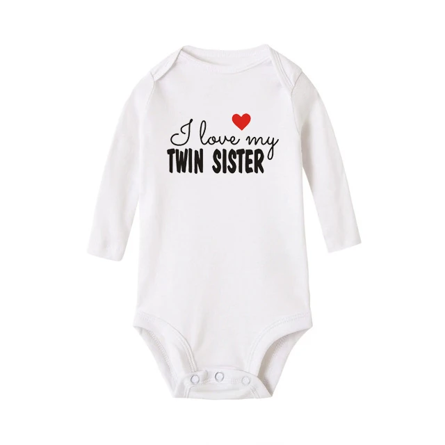 I Love My Twin Brother Sister Новорожденные малыши мальчики девочки хлопковые милые Близнецы