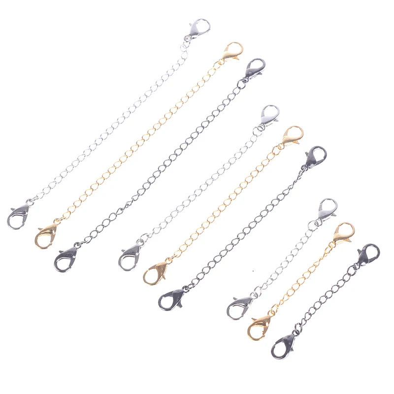 

5pcs/lot Open Link Ring Extended Extension Necklace Chains Tail Extender Chain For Jewelry Making Supplies Length From 2" To 6"