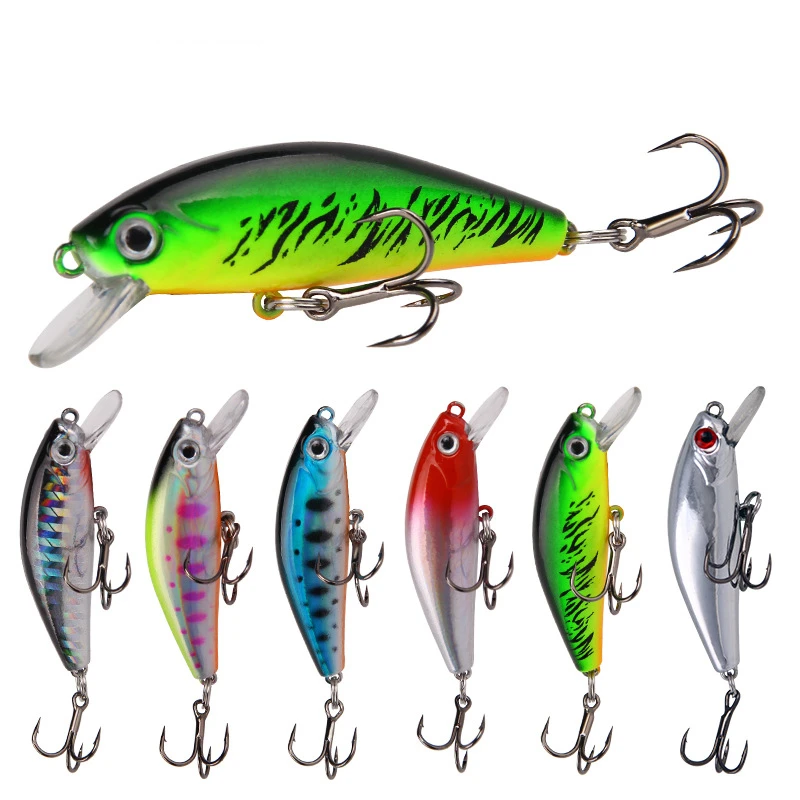 

1 Pcs Minnow Fishing Lure 55mm 6.7g 3D Eyes Crankbait Wobbler Artificial Plastic Hard Bait Fishing Tackle