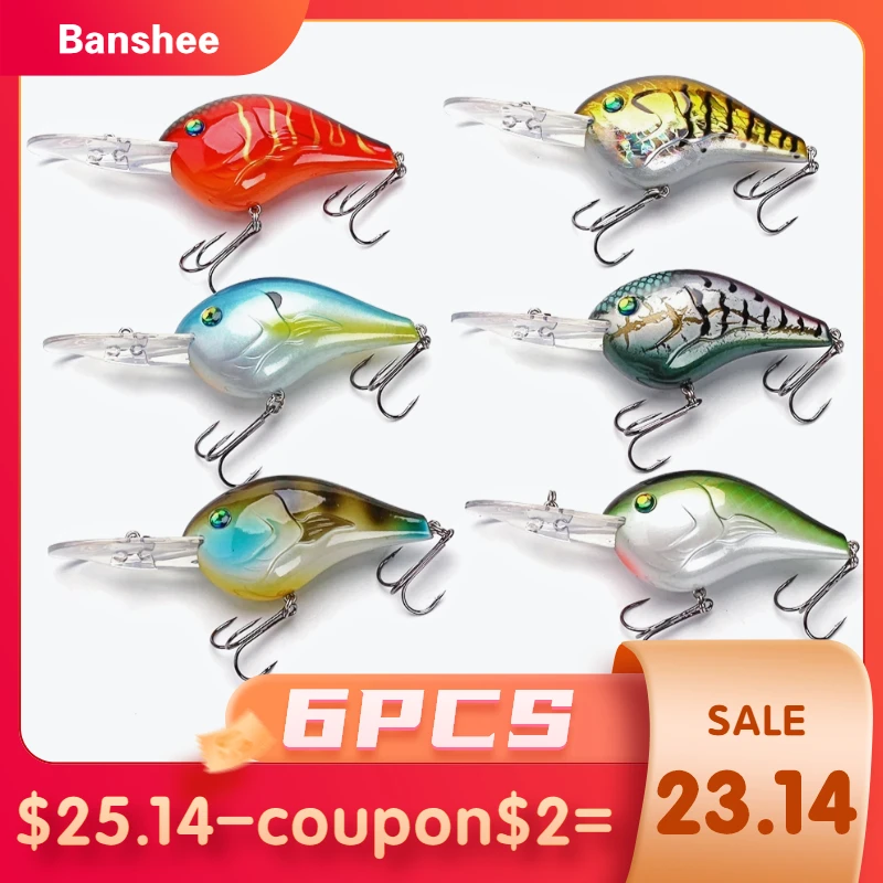 Banshee 6 шт./лот 75 мм 24 г VC02 рыболовная жесткая приманка Chub круглая Щука Walleye Bass
