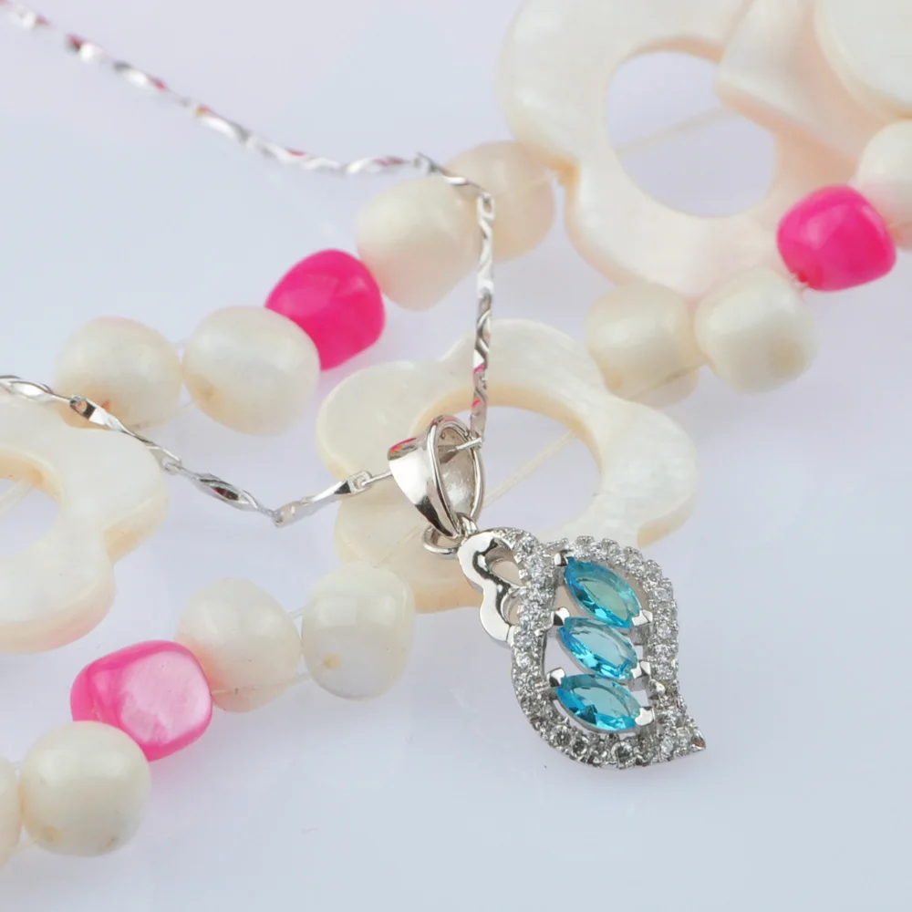 Ювелирные украшения мода 925 кольцо из стерлингового серебра с голубым Цирконом